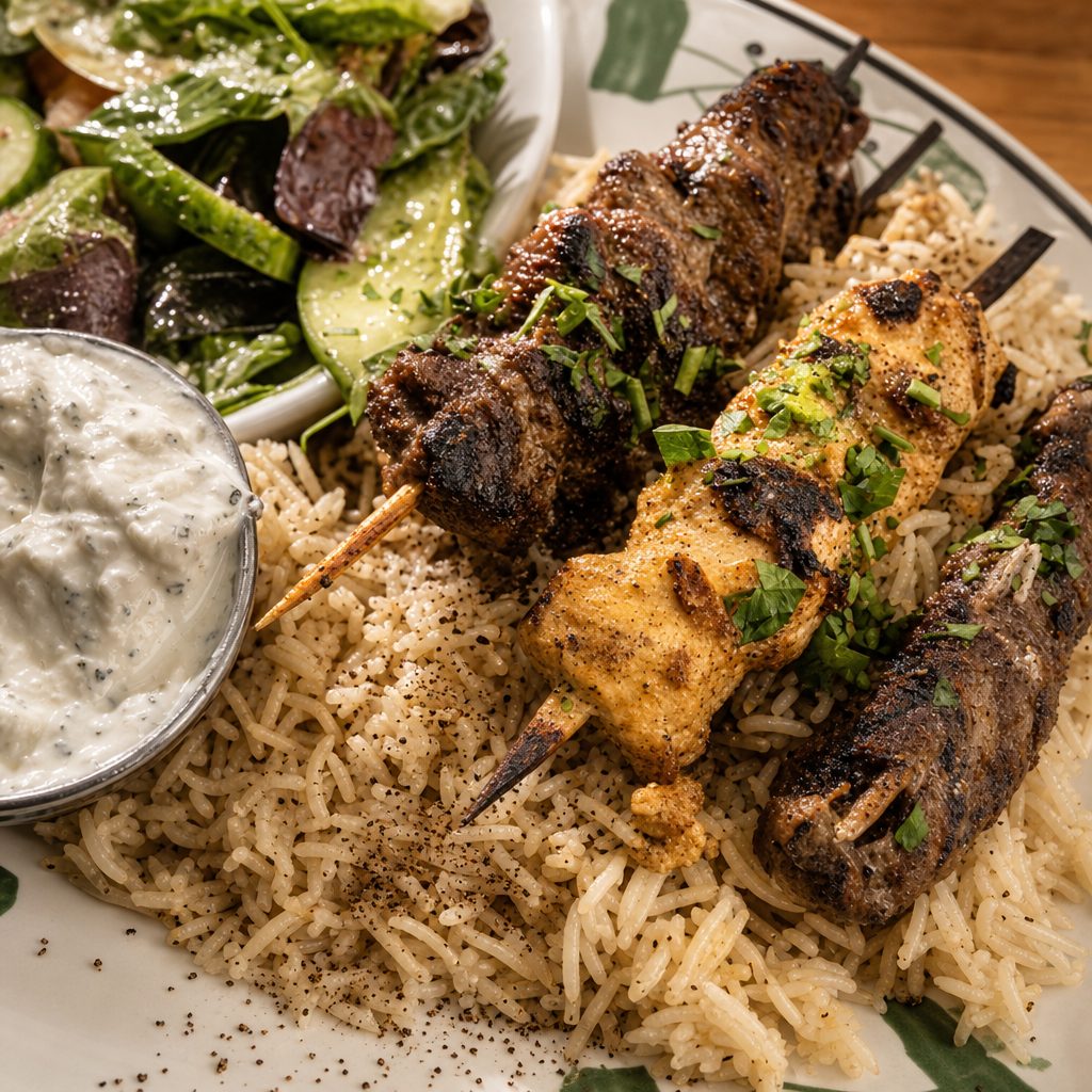 Mixed Kabob Plate.